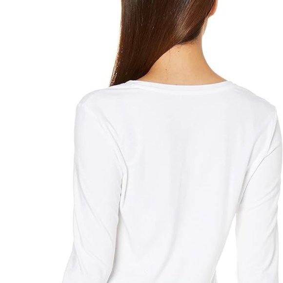 Amazon Essentials Women's White Classic-Fit Long-Sleeve Crewneck T-Shirt Large - Picture 4 of 7